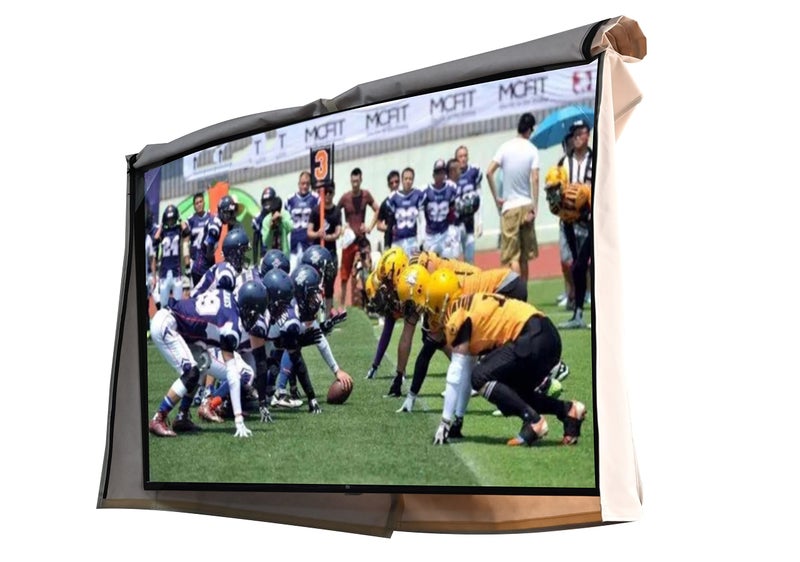 acoveritt Outdoor 70â€ TV Set Cover ,Scratch Resistant Liner Protect LED Screen Best-Compatible with Standard Mounts and Stands (Tan) - Image 2